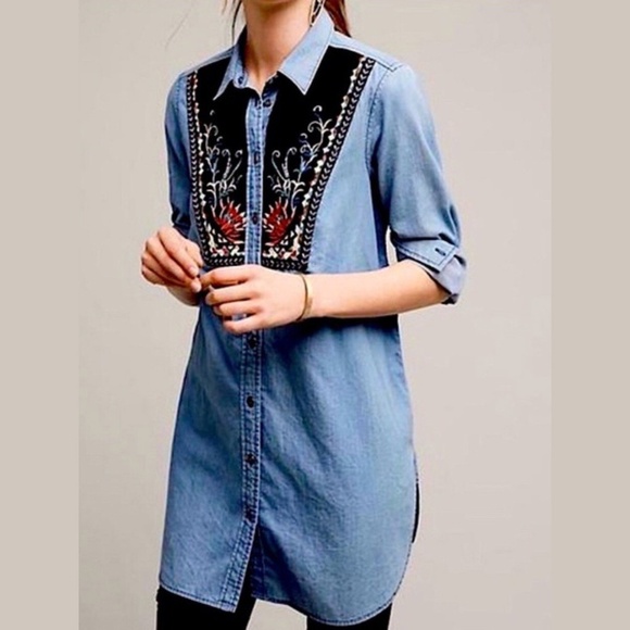 Anthropologie Tops - Anthropologie Holding Horses Murrelet Tunic Top